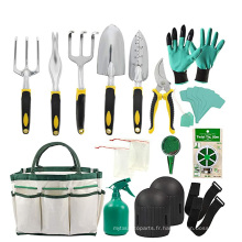 Trousse d&#39;outils à main en aluminium avec gants de jardin